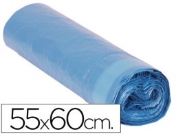Rollo 20 bolsas basura azules 120µ cierra fácil 55x60cm. 23l.